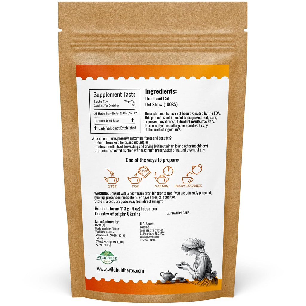 4 oz. Oatstraw Tea Oat Straw Herb Tea (Avena Sativa L.) - 113g Oat Straw Herb Hierba De Paja De Avena