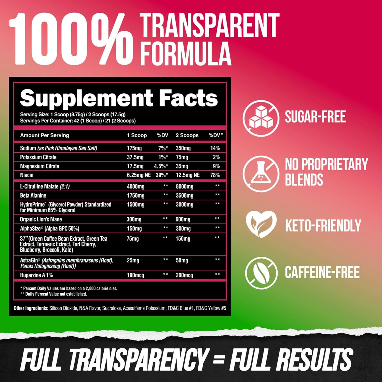 ALPHA LION Superhuman Pump Pre Workout Powder, Caffeine Free & Stim Free Preworkout Supplement, Nitric Oxide Booster, Muscle Gainer, Energy & Focus (42 Servings, Muscle Melon Flavor)