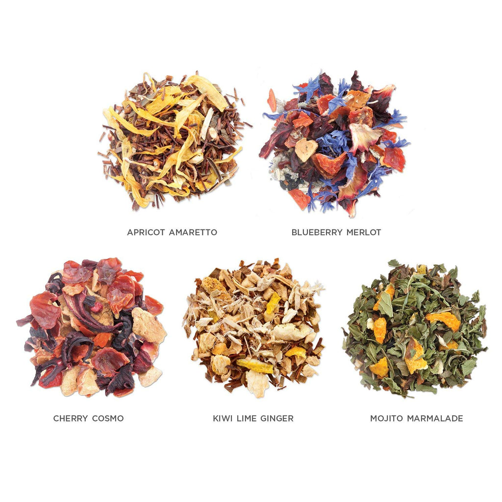 Tea Forte Single Steeps Loose Leaf Tea Sampler, Assorted Variety Tea Box, 15 Single Serve Pouches (Herbal Retreat)