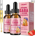 2 Pack Liposomal GABA L-Theanine Drops for Kids - Liquid GABA Supplement with Magnesium, Chamomile, Lemon Balm & Vitamin B6 - Support Relaxation, Focus & Stress Relief for Kids & Adults - Strawberry