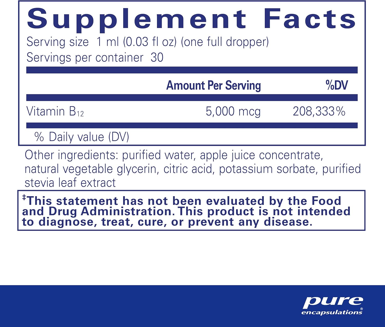 Pure Encapsulations B12 5,000 Liquid - Vitamin B12 Methylcobalamin Supplement to Support Energy, Nerve Health, Cognitive Function & Blood Cells* - Liquid Drops - 1 Fl Oz