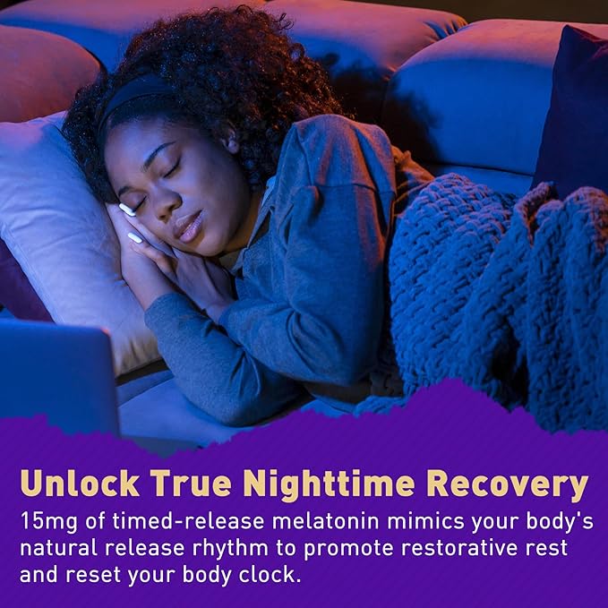 Liposomal Time Release Melatonin + Magnesium Sleep Supplement, Natural Calm Sleep Aids for Adults, 15mg 30mg Melatonin Extended Release Pills w/ GABA, 5-HTP, Ashwagandha & L-Theanine, 120 Softgels