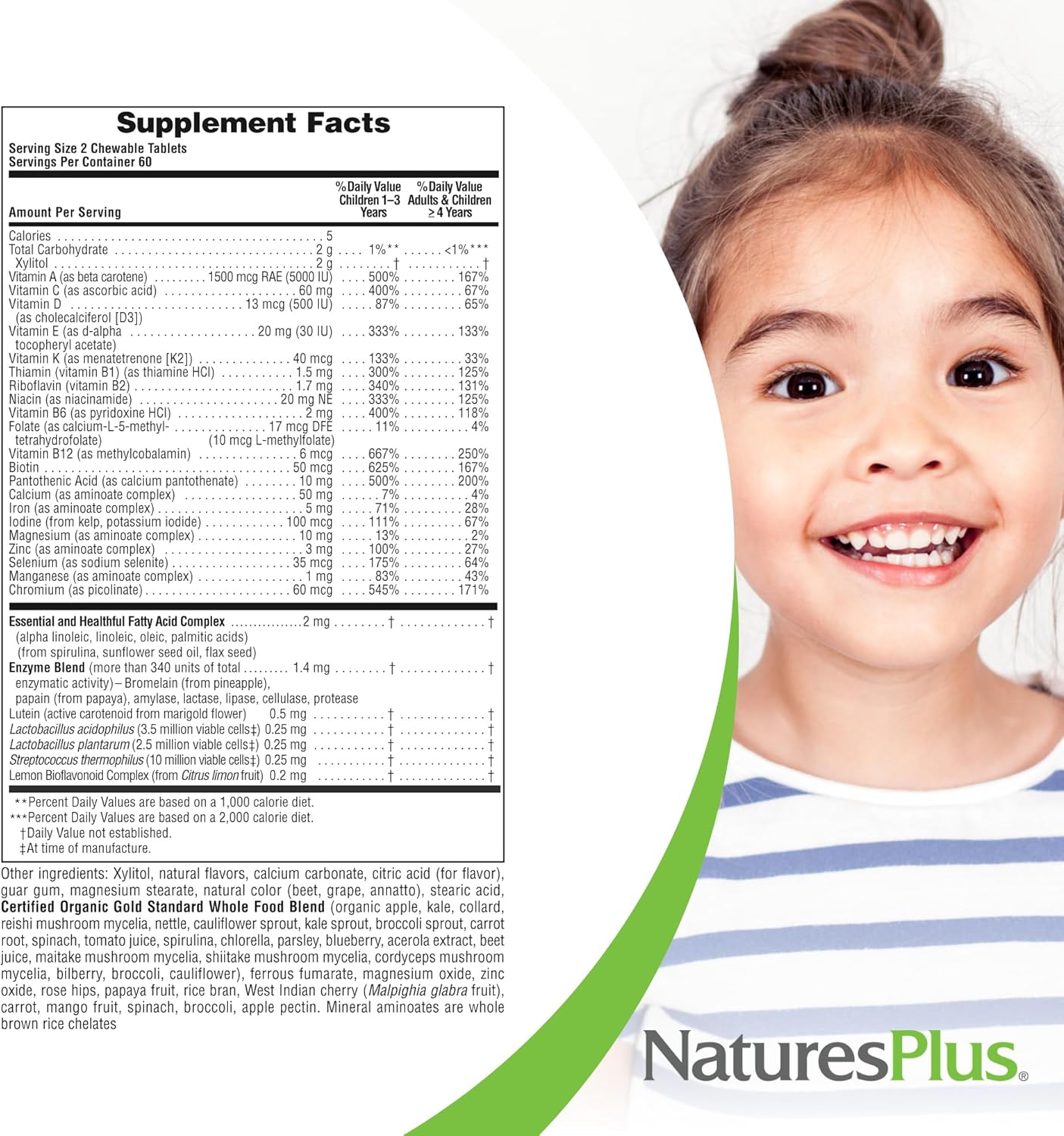 NaturesPlus Animal Parade Gold Children's Multivitamin - Assorted Cherry, Orange & Grape Flavors - 120 Animal-Shaped Chewable Tablets, Pack of 3 - Vegan, Gluten Free - 180 Total Servings