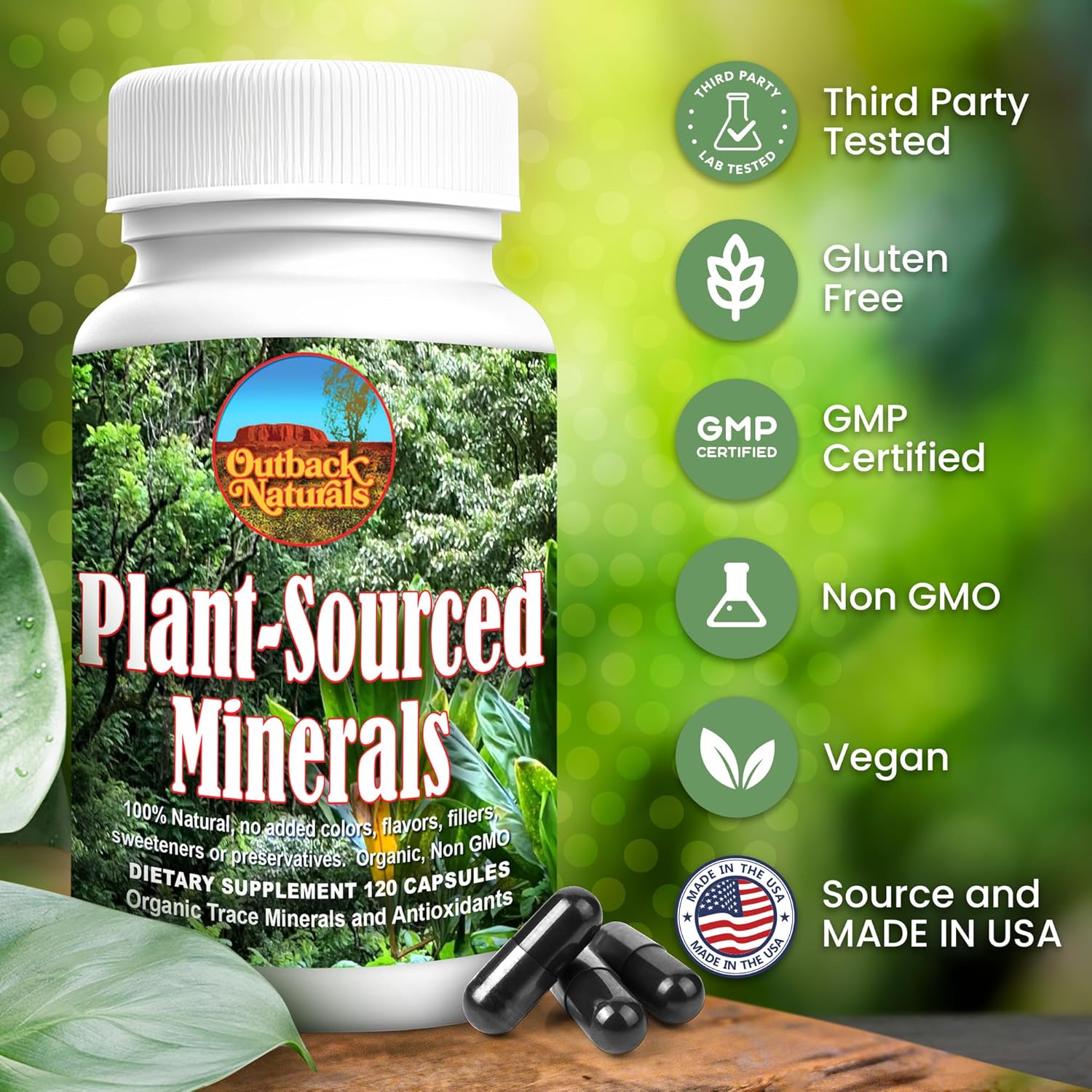 Fulvic Humic Mineral Blend of Plant-Sourced Trace Minerals, Electrolytes, Gut Health, Cognitive & Immune Support, Pure Vitality Formula for Strength - 120 Capsules