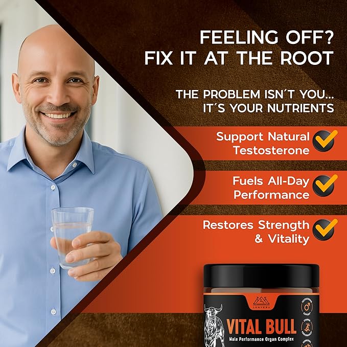 Vital Bull Beef Organ Supplement for Men with Grass Fed Liver, Testicle, Prostate & Bone Marrow – Freeze Dried Beef Organ Capsules for Nutrient Support – 30 Day Supply
