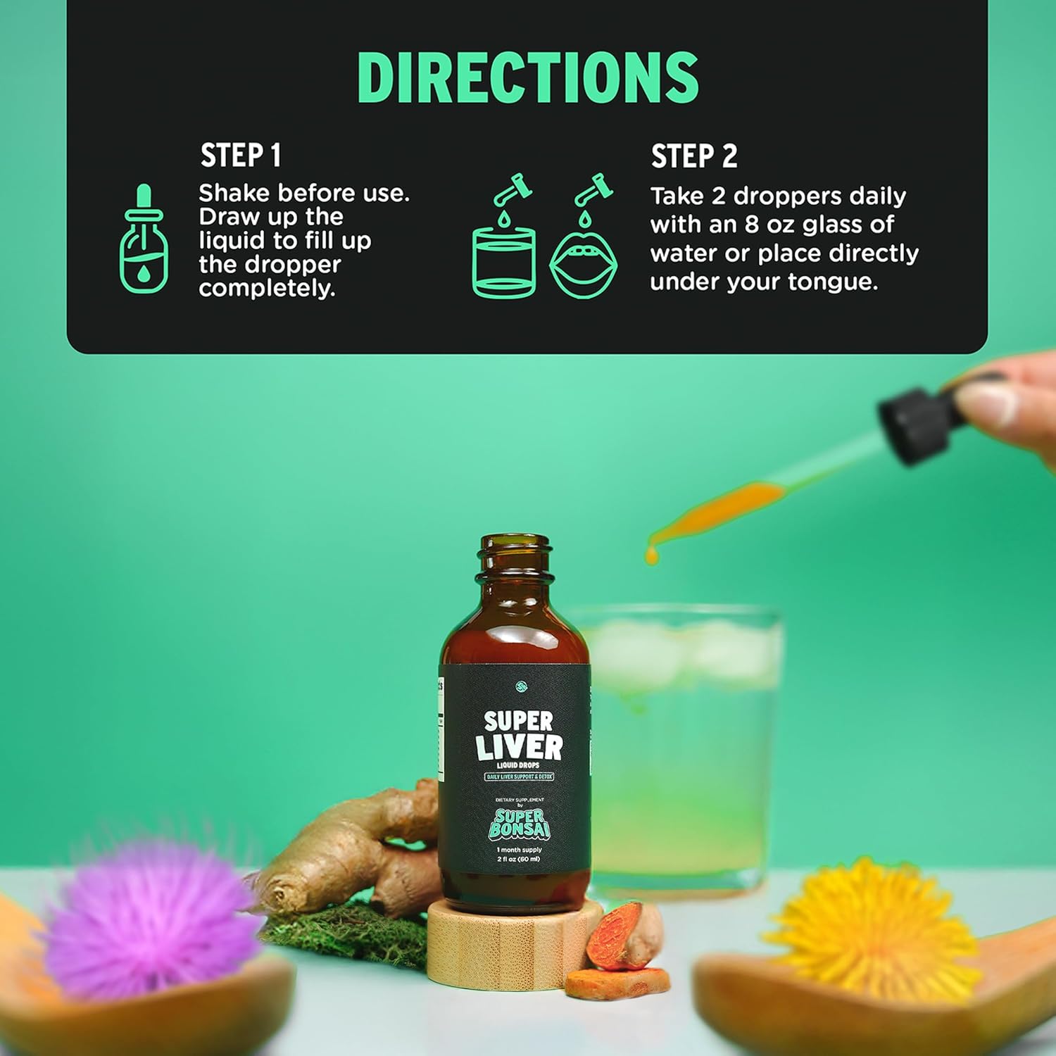 SUPERBONSAI Super Liver Support with Milk Thistle - All Natural Liver Cleanse Detox & Repair Aid - Doctor-Formulated Liver Supplement - Liquid Herbal Formula for Liver Health - 3 Month Supply (3 Pack)