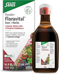 Floradix Floravital Liquid Iron & Vitamins Formula - Liquid Iron Supplement with B Complex Vitamins, Vitamin C & Herbs for Energy Support* - Vegan, Gluten-Free, Yeast- Free, Non-GMO - 16.9 Fl Oz