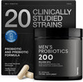 Toniiq Mens Probiotic with 20 Verified Strains – 200 Bilion CFU + 200mg FOS Prebiotic – Mens Probiotics for Gut Health - Cold-Chain & Delayed-Release – Lab-Tested Synbiotic Formula
