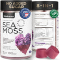Multimineral Sea Moss Glow Gummies - Irish Seamoss for Immunity, Thyroid Health, Skin - Detox Cleanse Gummies with Black Seed Oil, Bladderwrack, Ashwagandha - No Sugar, GMO - for Men and Women
