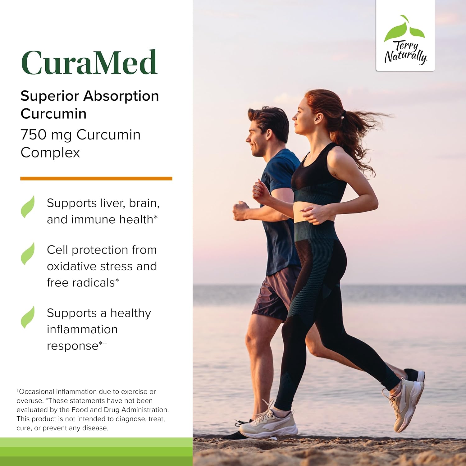 Terry Naturally CuraMed 750 mg - Antioxidant Supplement for Brain & Heart Health Support - Supplement with High-Potency Curcumin Complex - Kidney, Liver & Immune Health Support - 90 Softgels (1 Pack)