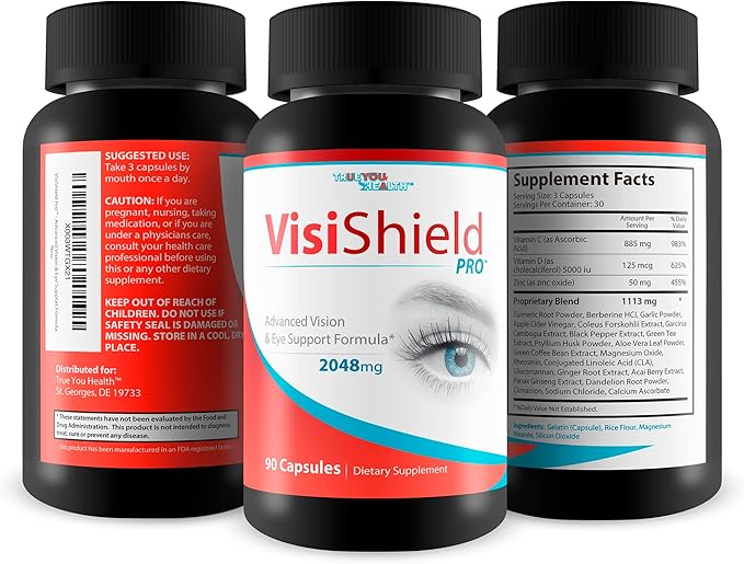 VisiShield Pro - Vision Supplement - Advanced Vision & Eye Support Formula - Promote Macula, Retina, & Ocular Health - Support Clear Vision - Antioxidant Eye Cell Support - Help Reduce Blurred Vision