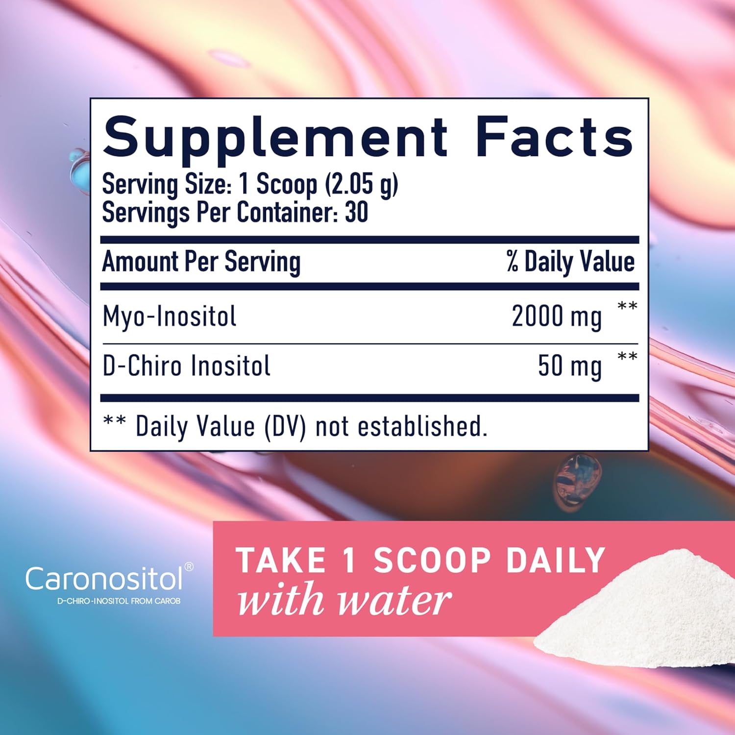 Myo-Inositol & D-Chiro Inositol Powder | Hormone Balance for Women | Ideal 40:1 Ratio | Myo 2000mg, D Chiro 50mg | Regulate Menstrual Cycle and Support Ovarian Health | 30 Servings, 2.17 oz.