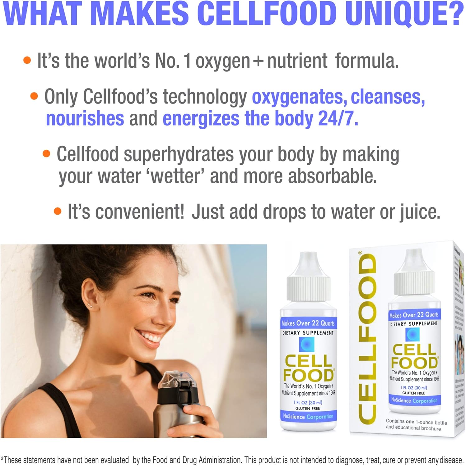 Cellfood Oxygen Boost - 1 fl oz, 5 Pack - Liquid Oxygen Supplement for Lymphatic Drainage, Altitude Sickness, Jet Lag, Fatigue, Headaches, Hangovers & Energy - Gluten Free, Cert. Kosher
