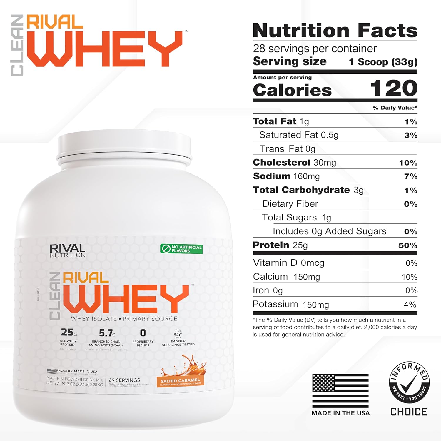 Naturally Flavored Rival Whey - Salted Caramel - 5lb