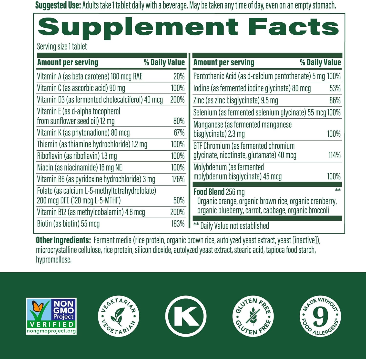 MegaFood Women's 55+ One Daily Multivitamin for Women - with Vitamin A, C, D3 & E for Optimal Aging Support - Plus Real Food - Bone & Immune Support Supplement - Vegetarian - 120 Tabs
