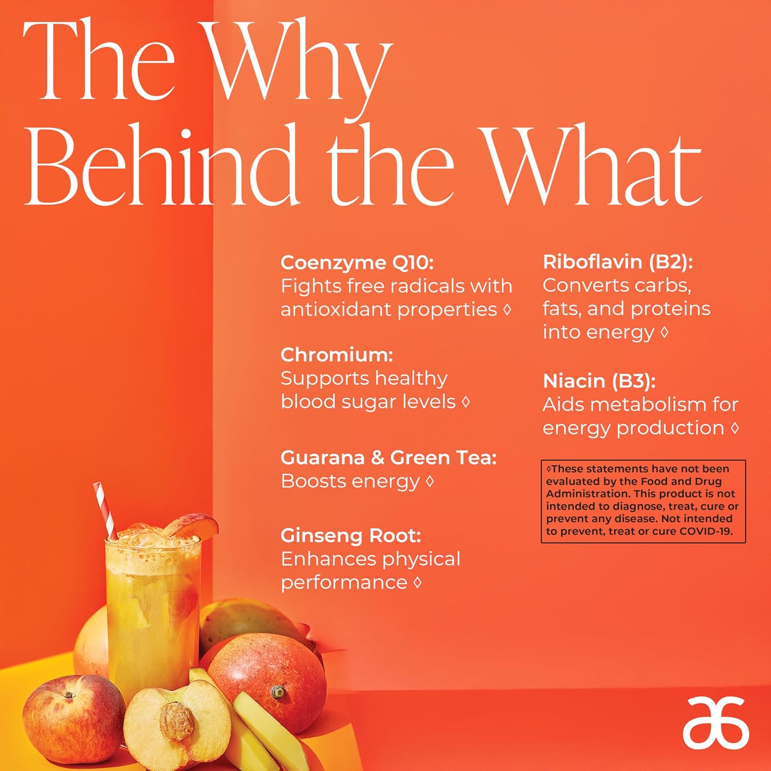 Arbonne Ginseng Energy Supplements - Peach Mango Flavor Fizz Sticks, Energy Boost with Caffeine Powder from Guarana and Green Tea, Delicious Alternative to Caffeine Pills