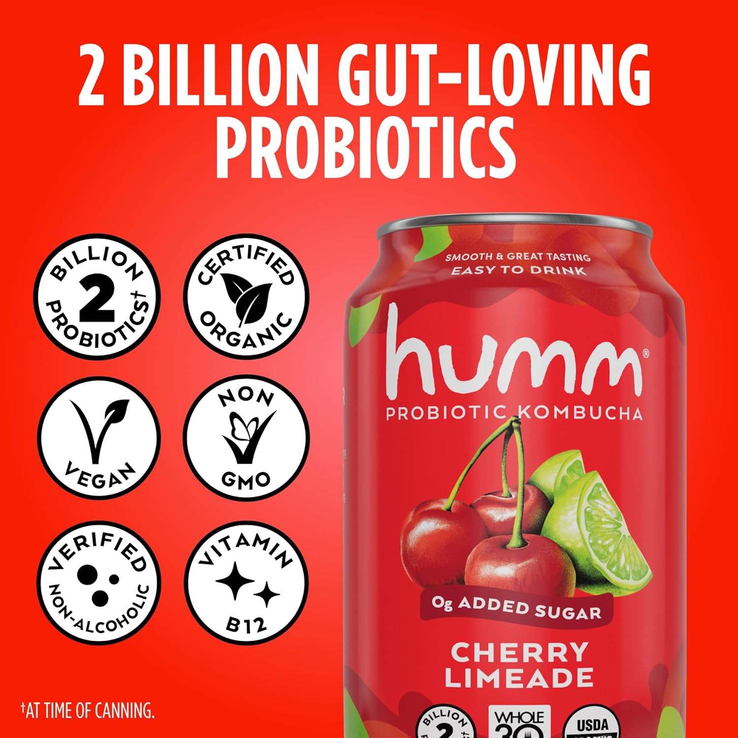 Humm Whole30 Approved Kombucha Seasonal Variety Pack, Strawberry Blossom, Cherry Limeade, Pineapple Kiwi, Organic, Vegan & GMO Free (12 Pack)