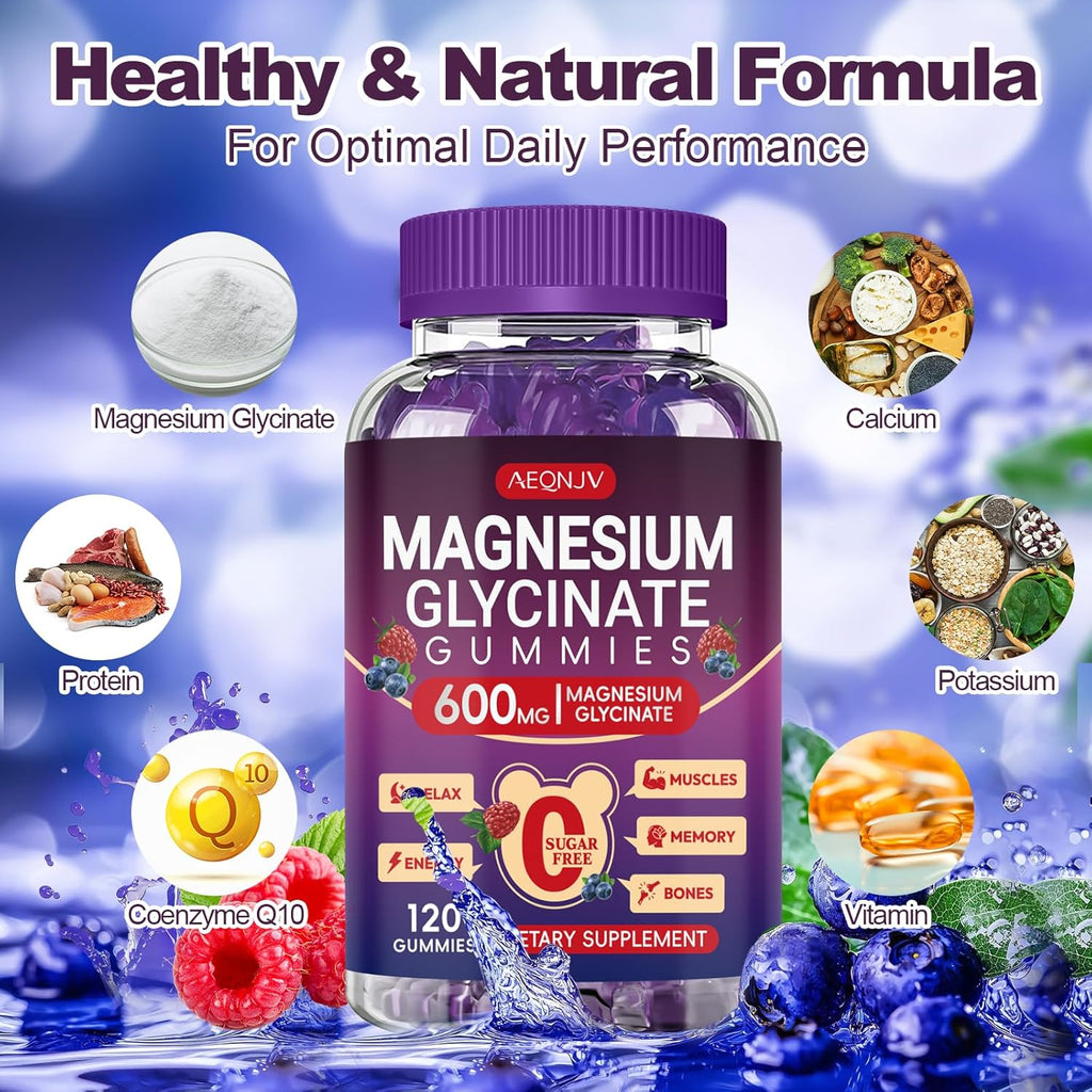 Magnesium Glycinate Gummies 600mg High Absorption