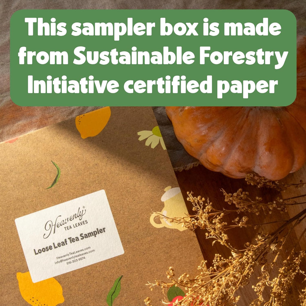 Heavenly Tea Leaves Organic Herbal Loose Leaf Tea Sampler Gift Set (Approx. 90 Cups) | 9 Naturally Caffeine-Free Tisanes | Great Hot or Iced | Assorted Variety Pack | Health & Immune Support