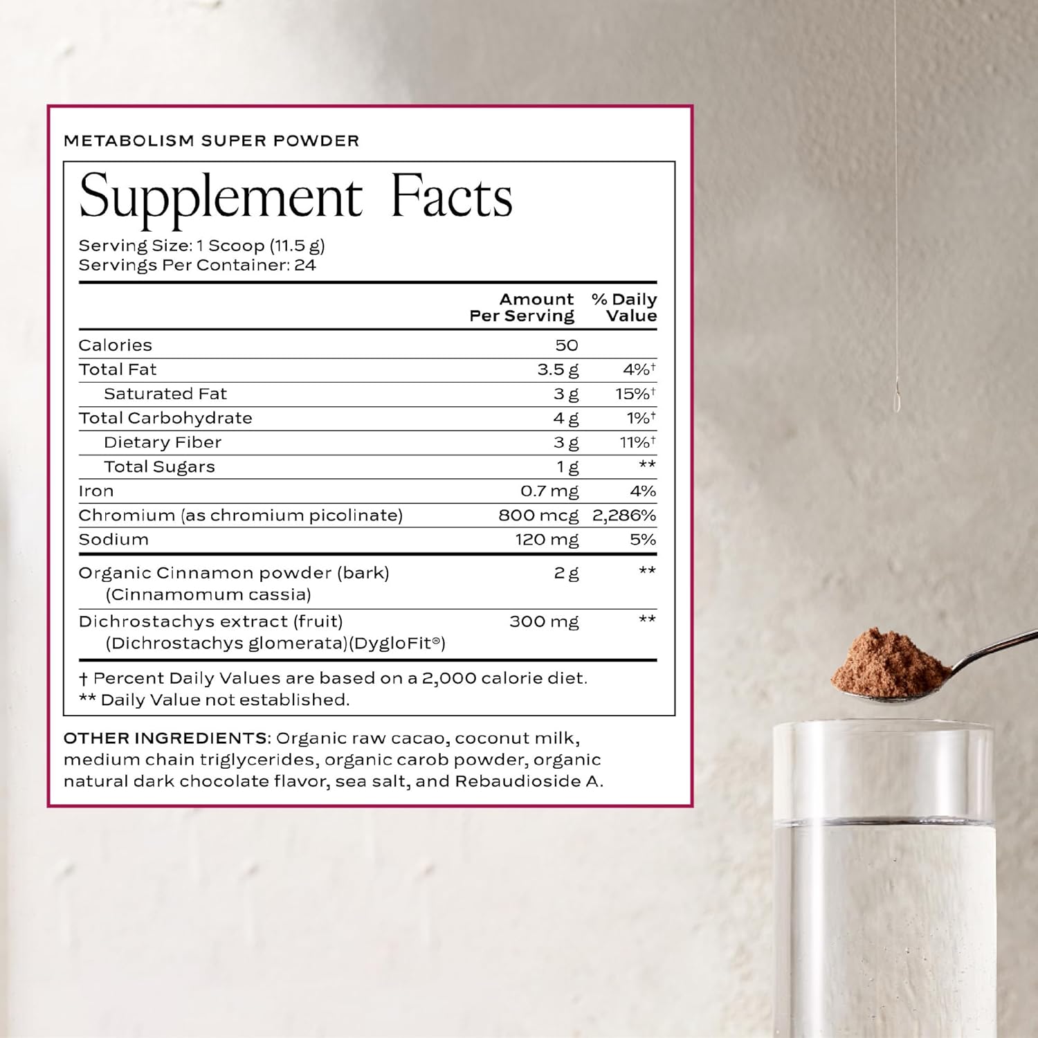 Metabolism Super Powder – Natural Support for Appetite Control, Weight Management Support and Curbed Cravings – Vegan, Non-GMO, Chocolate Flavor – 24 Servings