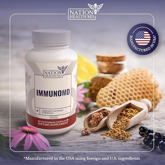 Immune Support Supplement - Formula with Elderberry, Zinc, Vitamin C, D3, and E - Daily Capsules for Immune Support - 60 Capsules