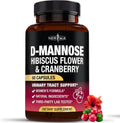 D-Mannose with Cranberry & Hibiscus - High Strength for Urinary Tract Health - Supplement for Women - Bladder, Liver & Microflora Support - Made in USA - Vegan, 60 Capsules
