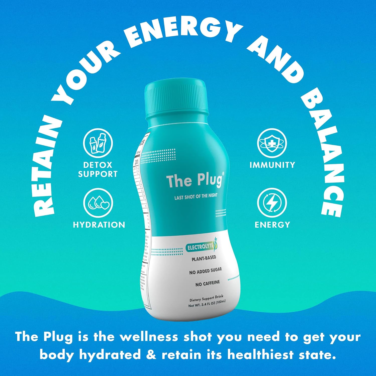 The Plug Liver Cleanse & Detox Drink | Organic Herbal Liquid Supplement with Electrolytes, Superfruits & Plant-Based Nutrients | Supports Hydration, Energy, Immunity & Liver Health