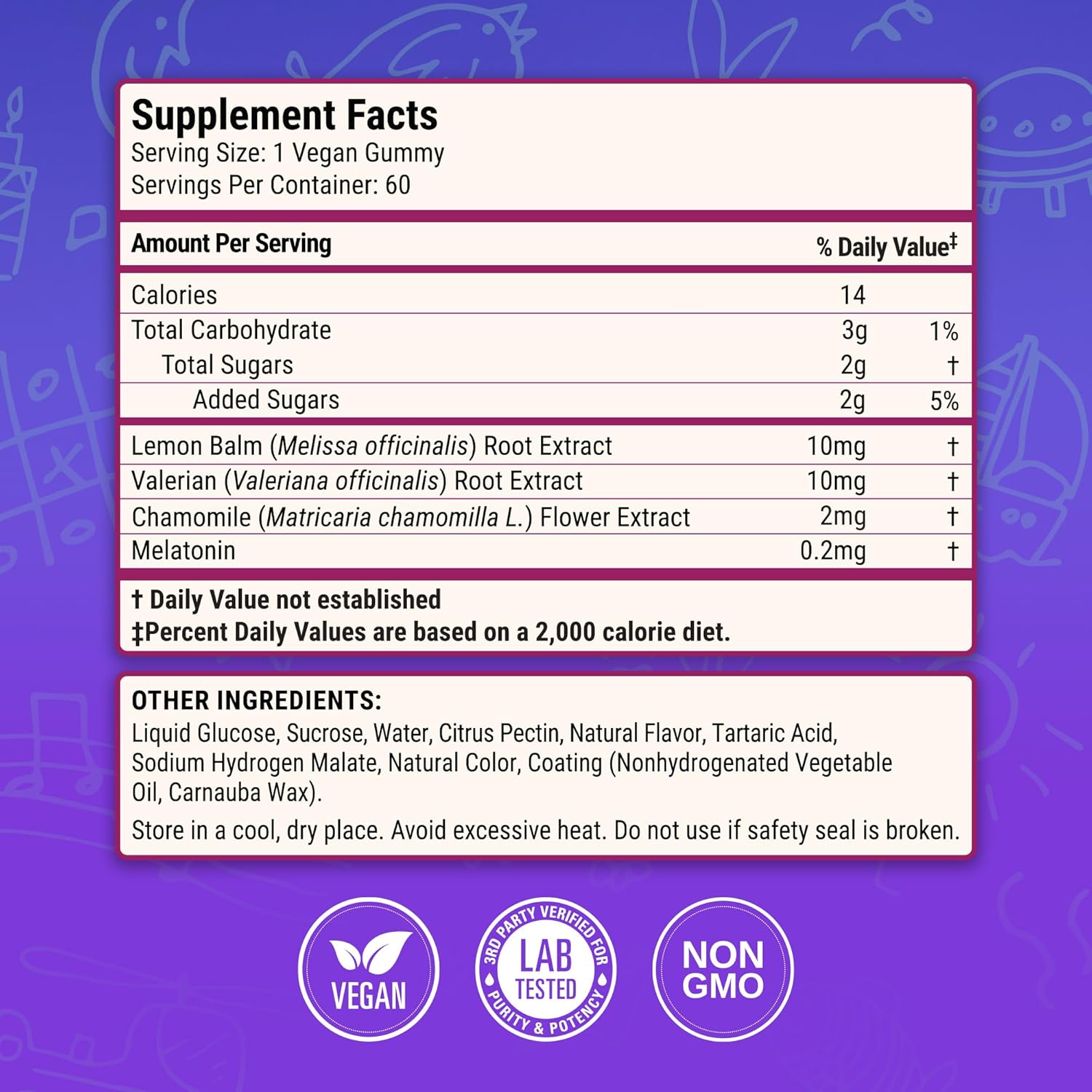 Nested Naturals Luna Kids Sleep Gummies - Non-Habit Forming Kids Melatonin Gummy with Valerian Root, Chamomile, and Lemon Balm - Children's Melatonin Sleep Aid - Mixed Berry, 60 Vegan Gummies