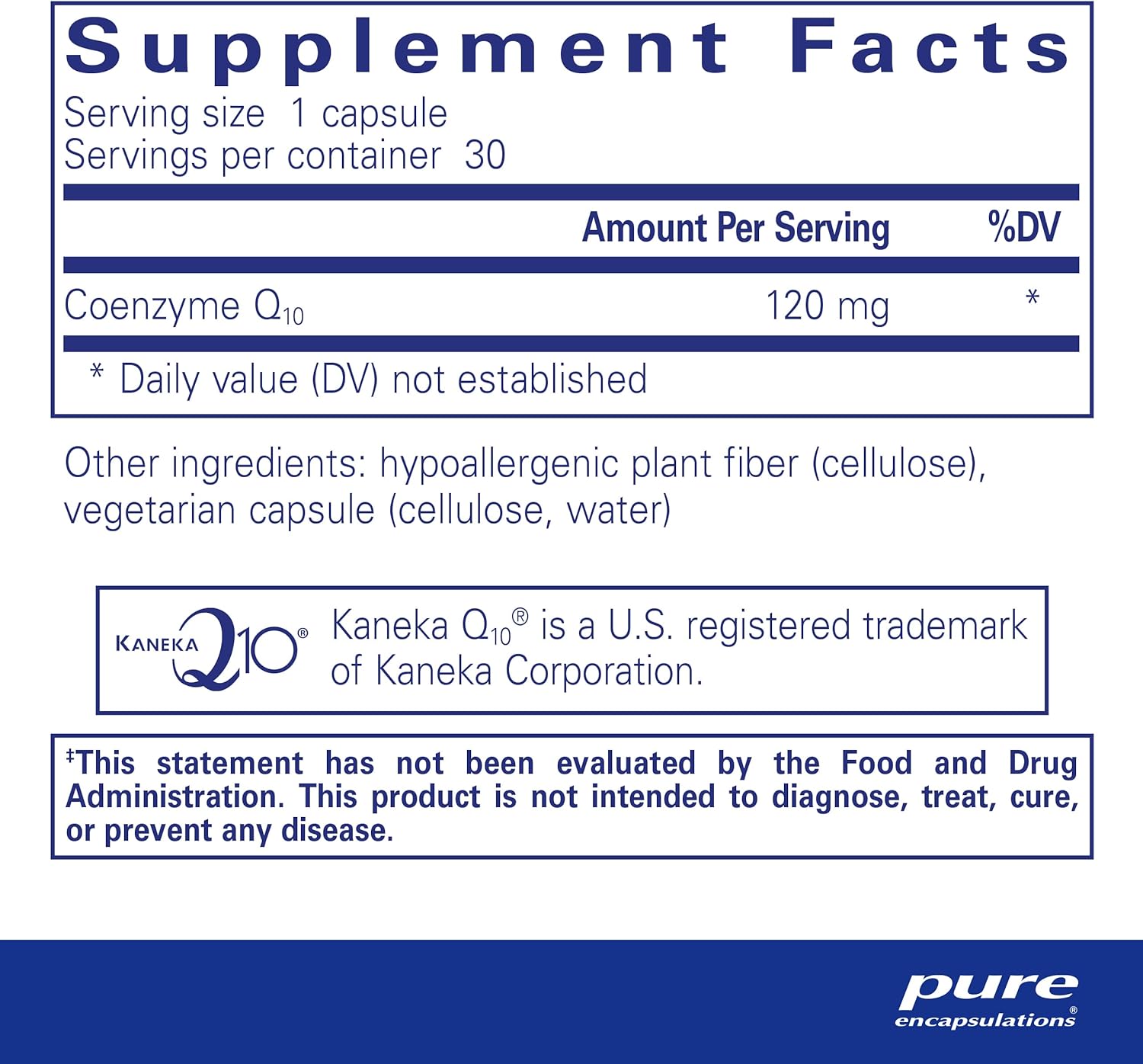 Pure Encapsulations CoQ10 120 mg - Coenzyme Q10 Supplement for Heart Health, Energy, Antioxidants, Brain & Memory Health - Cellular Health, Cognition & Cardiovascular Support* - 30 Capsules