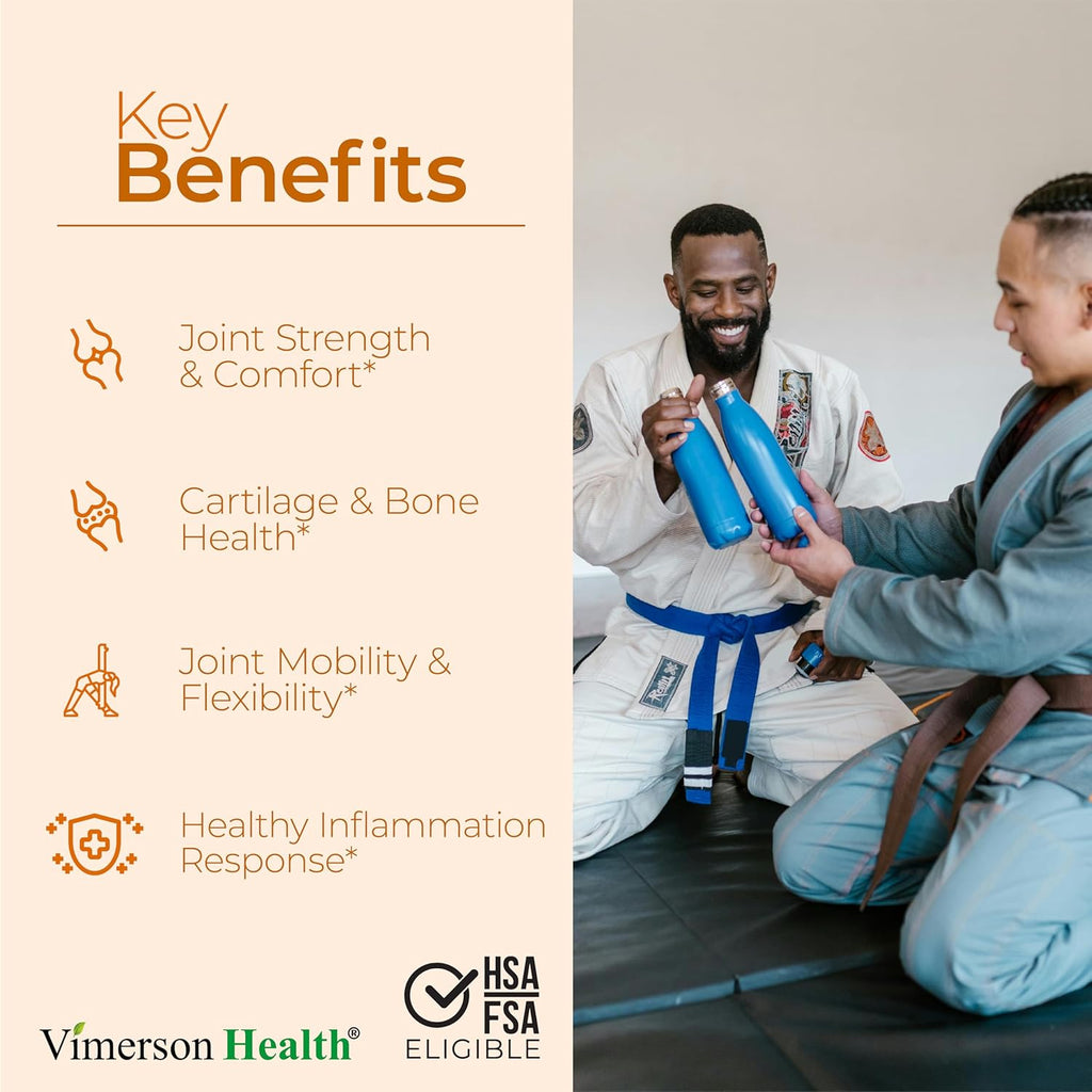 Glucosamine with Hyaluronic Acid, Black Pepper, MSM & Boswellia - 5-in-One Joint Support Supplement. Antioxidant & Inflammatory Support - Joint Health, Flexibility and Comfort. FSA Eligible 2 Pack