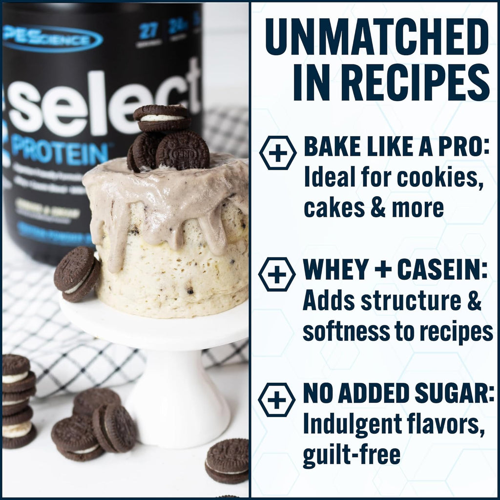 PEScience Select Low Carb Protein Powder, Cookies and Cream, 55 Serving, Whey and Casein Blend, Keto Friendly, Gluten Free, Best Tasting, Clean Isolate for Women and Men