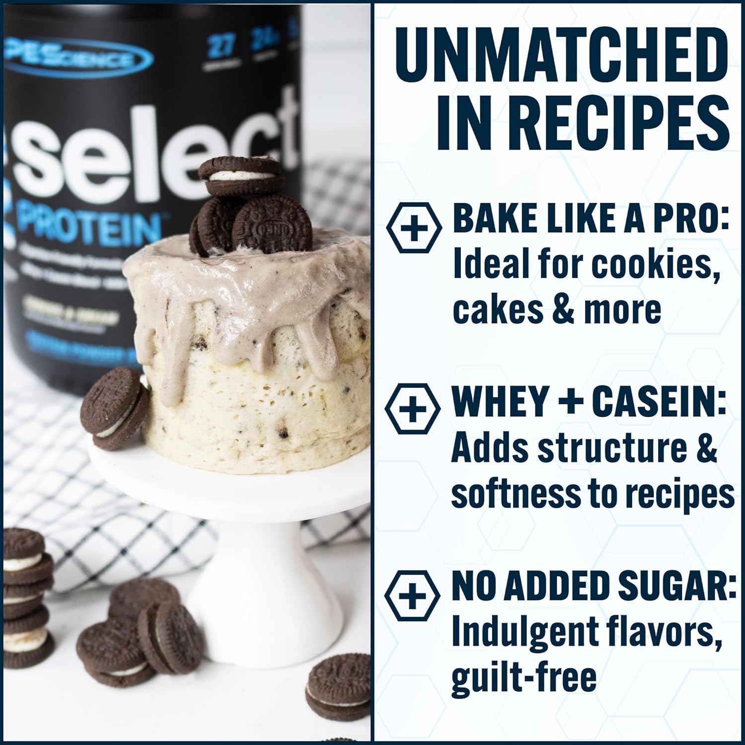 PEScience Select Low Carb Protein Powder, Cookies and Cream, 55 Serving, Whey and Casein Blend, Keto Friendly, Gluten Free, Best Tasting, Clean Isolate for Women and Men