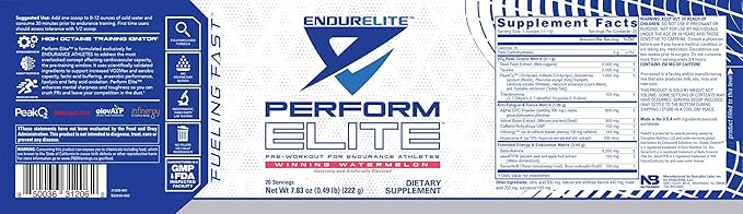 EndurElite Perform Elite- Pre Workout Energy Drink Powder Supplement- Pre-Workout Electrolytes for Endurance Athletes- 20 Servings- Winning Watermelon