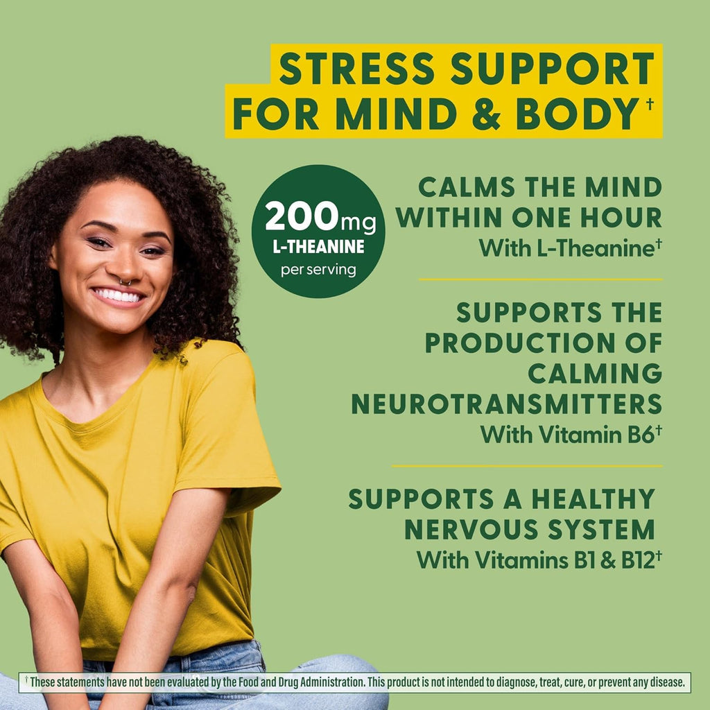 MegaFood L-Theanine & Vitamin B Complex - 200 mg L Theanine Supplement with B Complex Vitamins for Women & Men - Plus Lemon Balm Leaf & Zinc - Vegan, Gluten Free, Non-GMO - 60 Tablets, 30 Servings