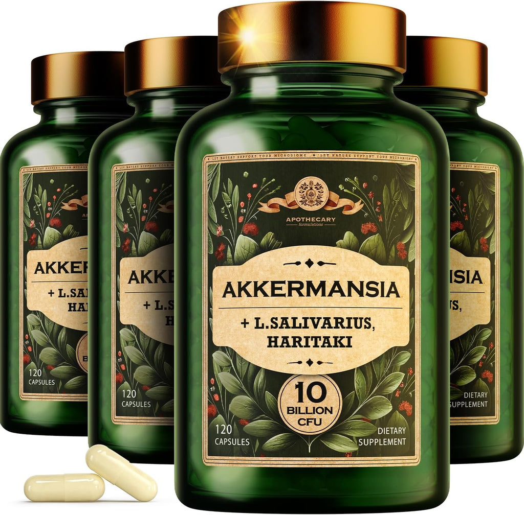 Akkermansia Muciniphila Probiotics and Prebiotics - GLP 1 Booster w/Lactobacillus Salivarius | Fiber Supplement Gut Health & Digestive Health | Women Probiotic Akkermansia Light (4)