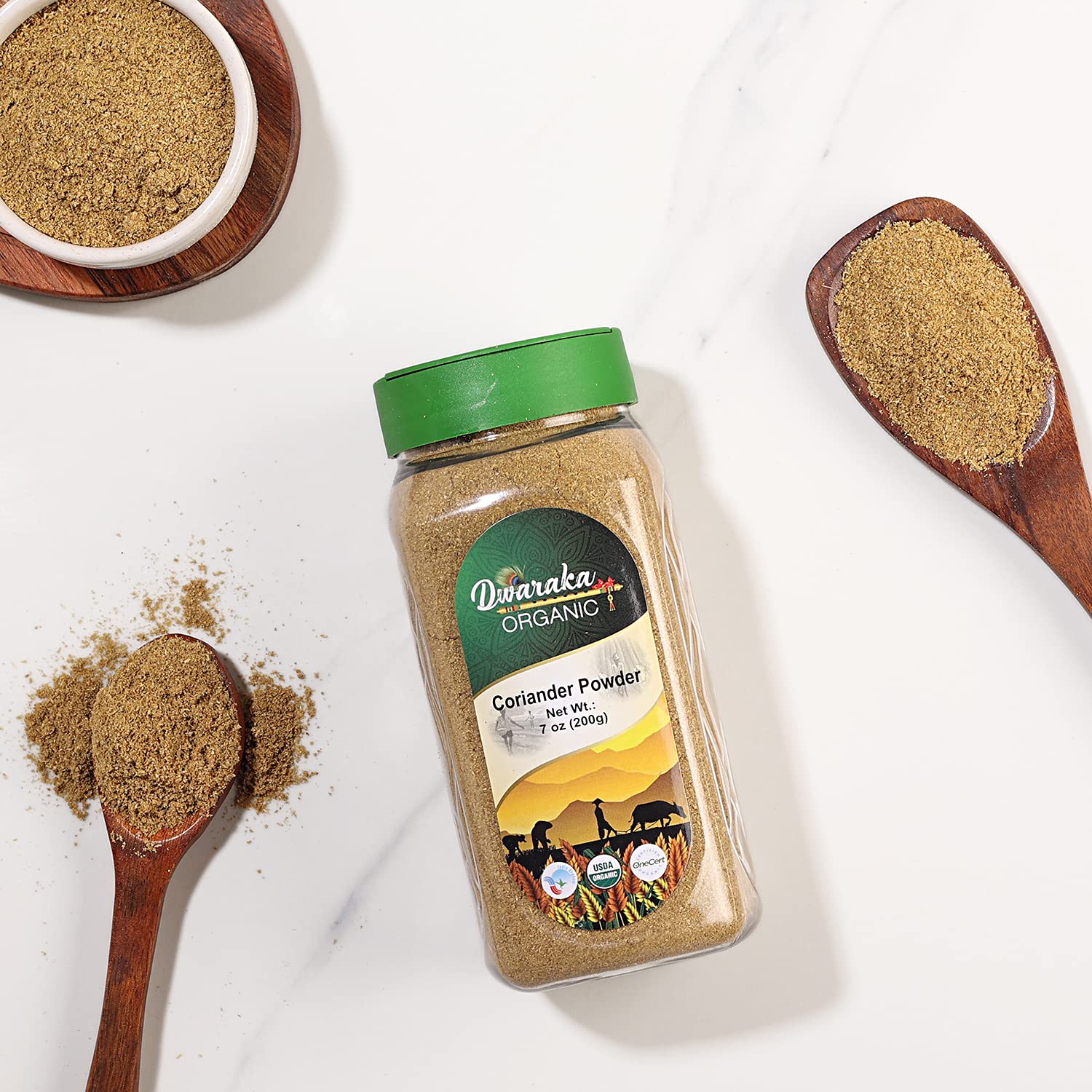 Dwaraka Organic - Coriander Powder, 7oz, Healthy, Organic, Non GMO, All Natural