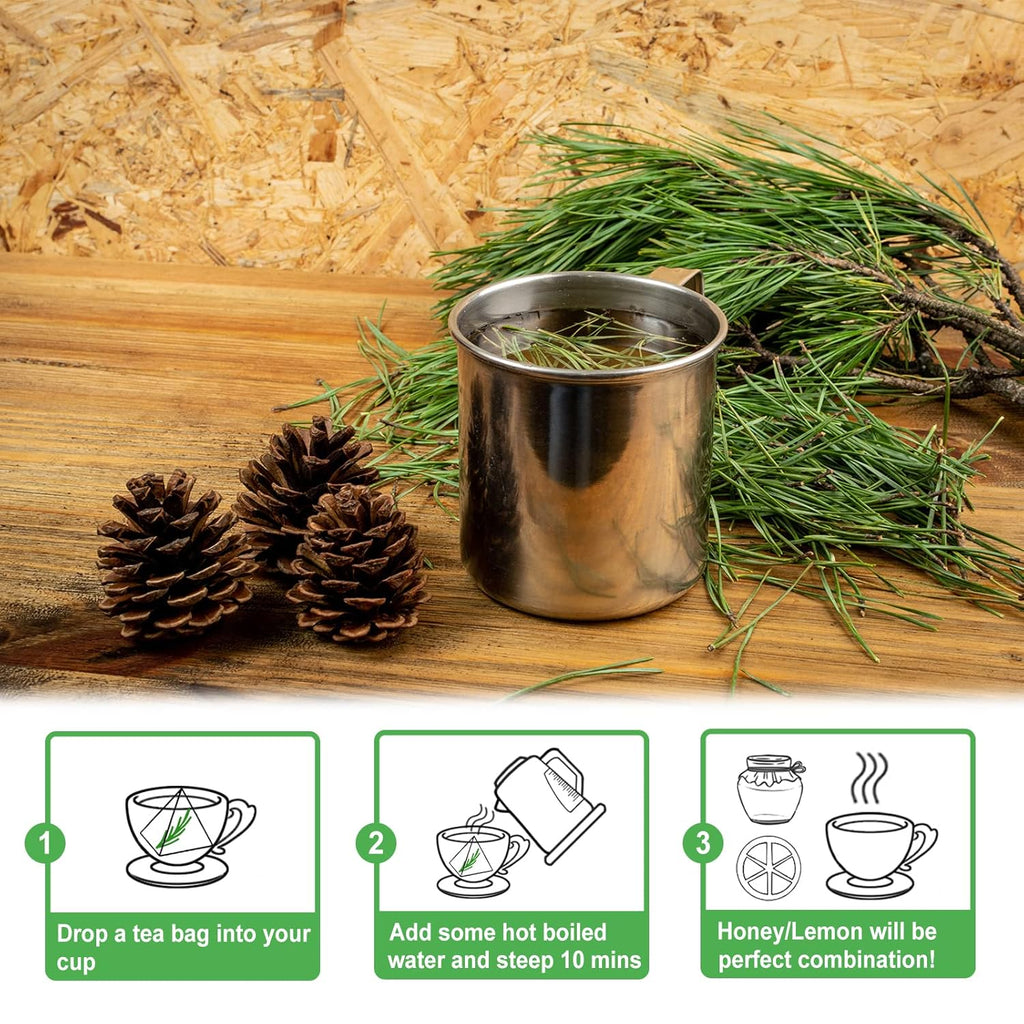 TEARELAE - Pine Needle Tea Bags - 3.53oz/100g (2.5g X 40 Bags) - 100% Pure Natural Dried Masson Pine Needles - Cut & Sifted - Caffeine-free (Pack of 2)