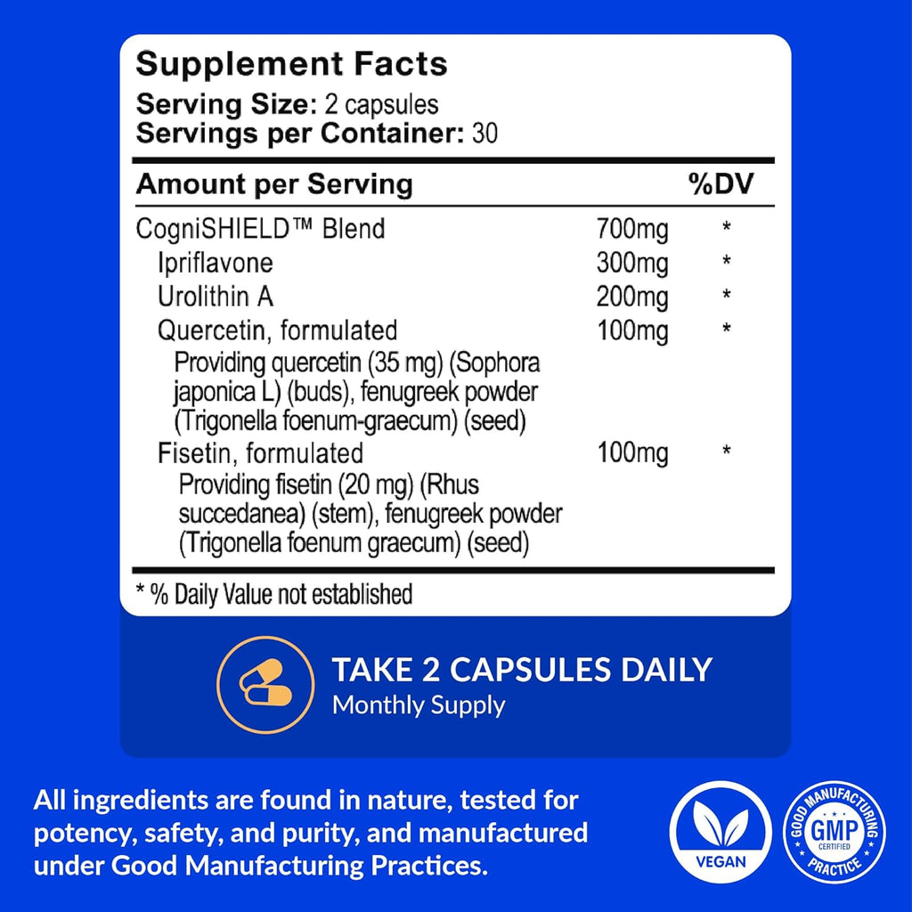 Brain Health Supplement - 60 Count - Support Strong Memory, Recall - Protect Against Normal Age-Related Cognitive Decline