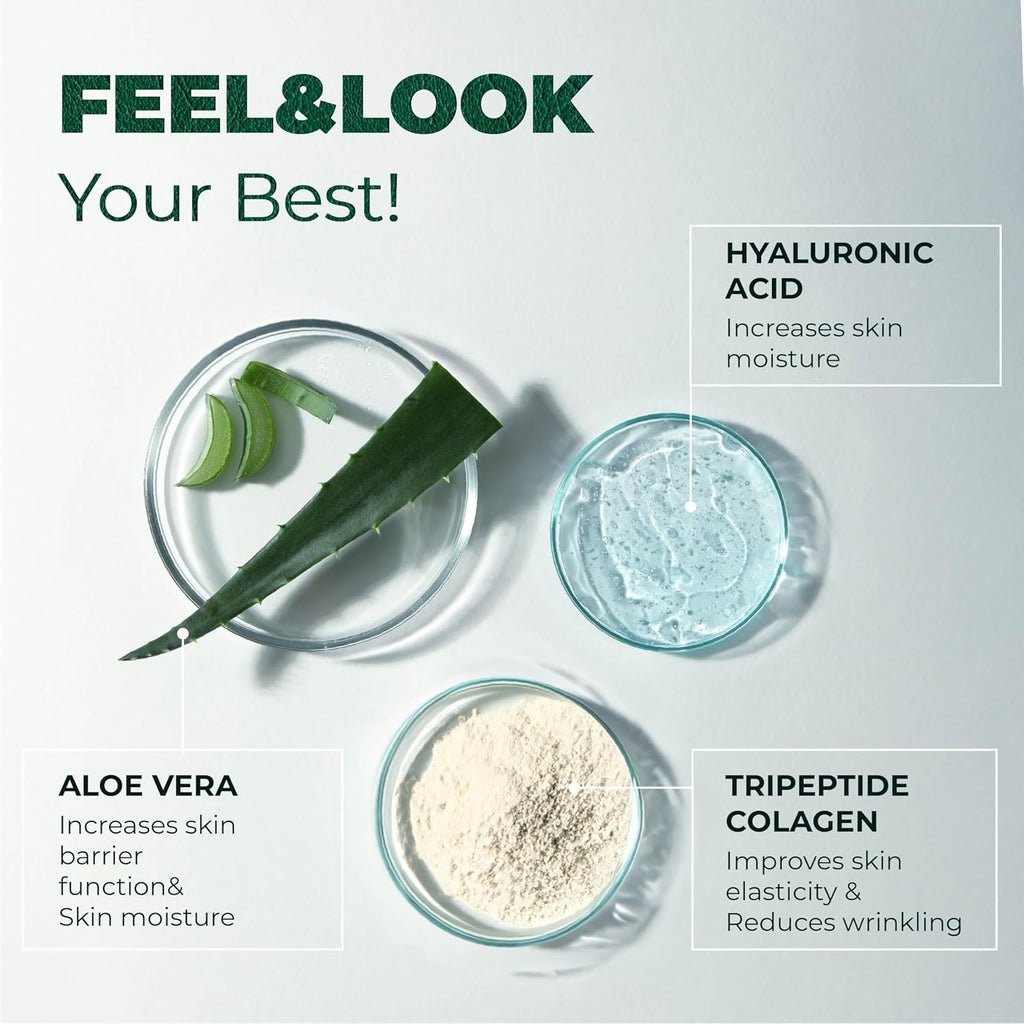 PUREHEALTH RESEARCH Marine Collagen Supplement - with Hyaluronic Acid, Aloe Vera Leaf Extract, Morikol Marine Collagen Tripeptides & Vitamin E - 90 Capsules