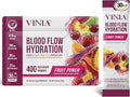 VINIA Resveratrol Electrolyte Hydration Powder Mix, Fruit Punch | Boost Blood Flow & Circulation | Sea Salt, Coconut Water Potassium, Magnesium, Informed Sport Certified, 30 Sticks