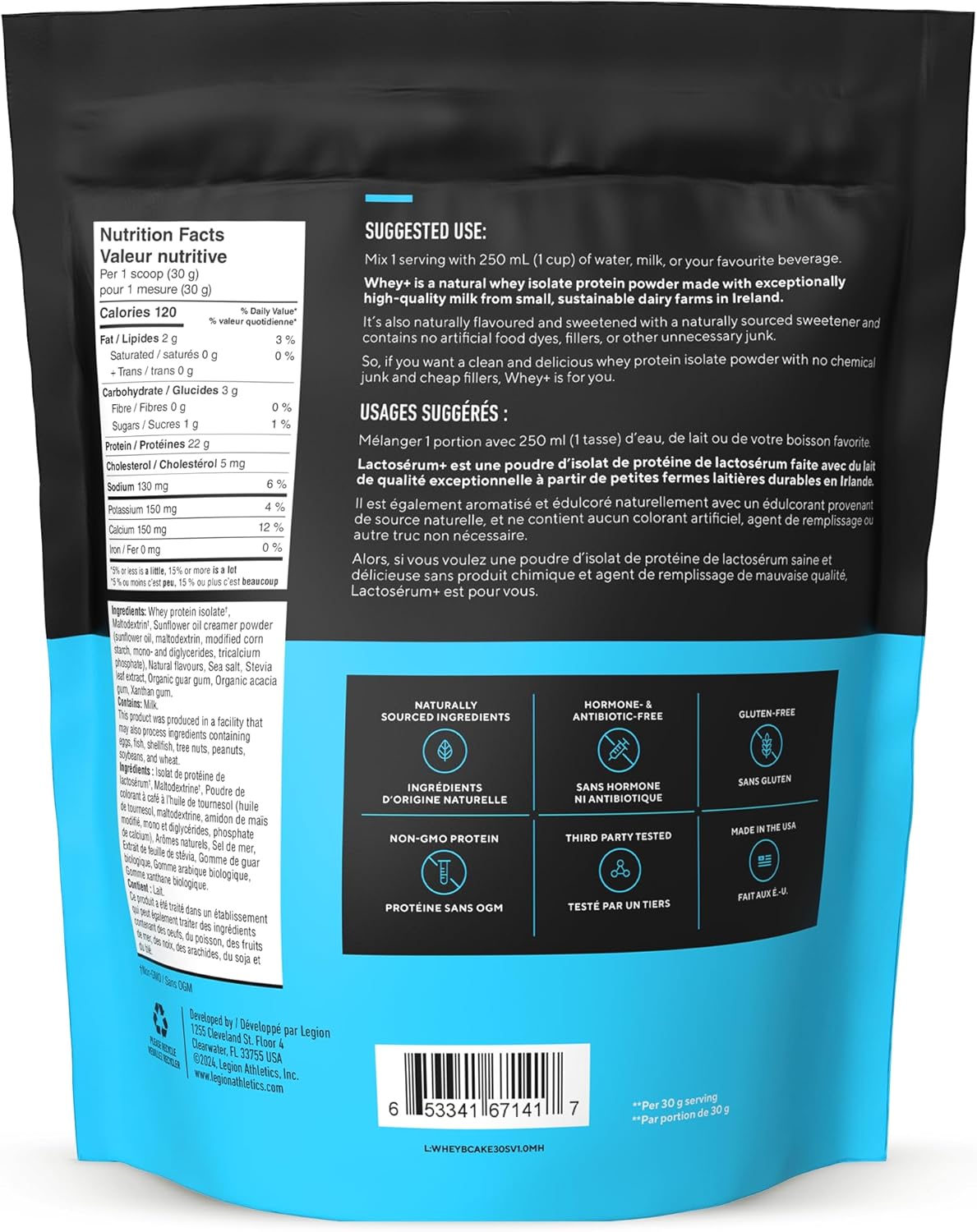 LEGION Whey+ Protein Whey Isolate from Grass Fed Cows - Whey Protein Isolate Powder Low Calorie, Non-GMO, Sugar Free, Lactose and Gluten Free, All Natural Protein Powder for Men & Women, 30 Servings