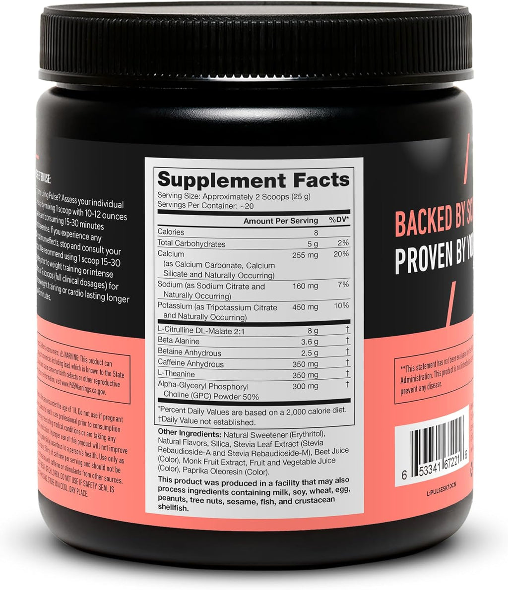 LEGION- All Natural Nitric Oxide Preworkout Drink to Boost Energy, Creatine Free, Naturally Sweetened, Beta Alanine, Citrulline, Alpha GPC (Strawberry Kiwi)