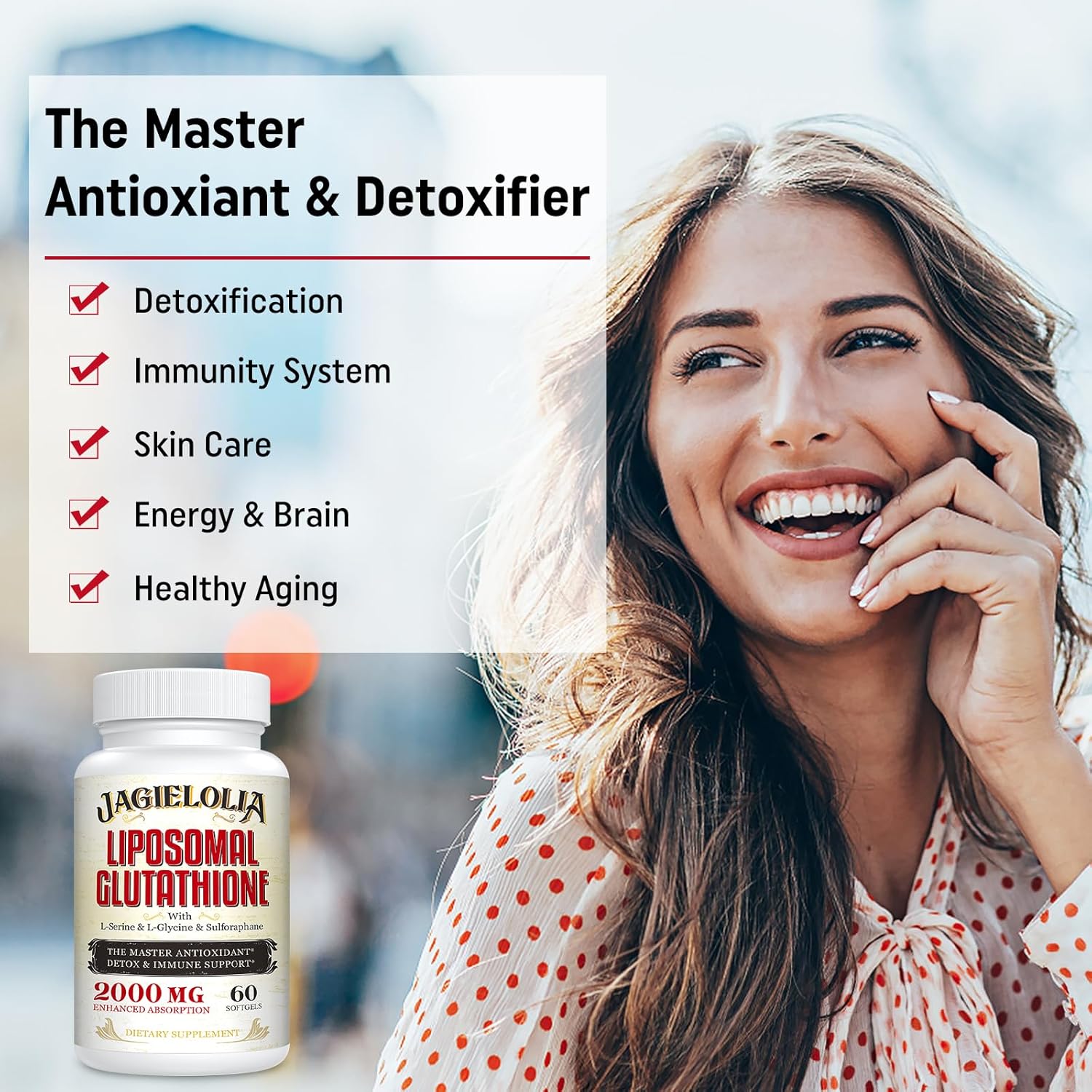 Liposomal Glutathione 2000 mg with L-Serine, L-Glycine & Sulforaphane – Active L-Glutathione Unique Formulation to Enhance Absorption - Master Antioxidant, Detoxifying & Immune | 240 Softgels