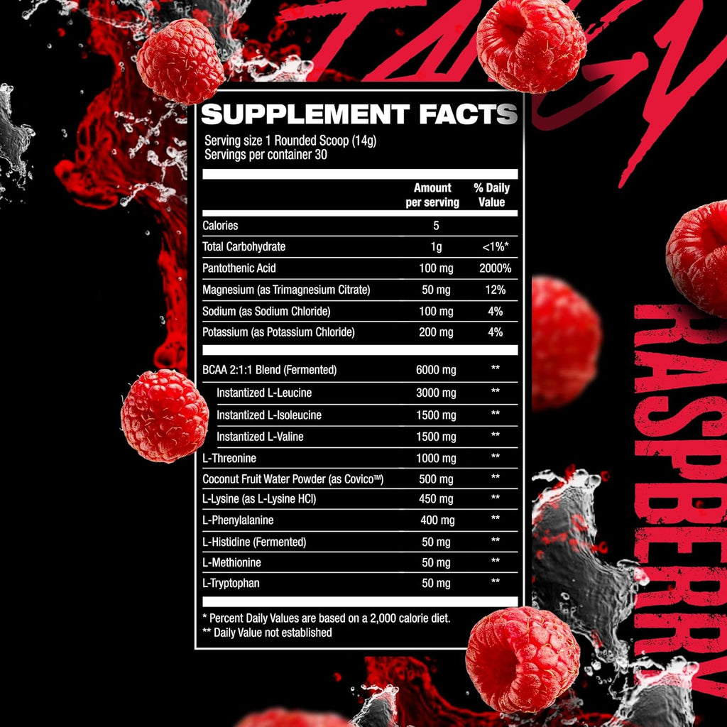 HOSSTILE SILO[9] Essential Amino Acids, EAA & BCAA Powder, Electrolyte Hydration Support, Enhance Muscle Growth & Recovery, Pre or Post Workout Drink, Tangy Raspberry, 30 Servings