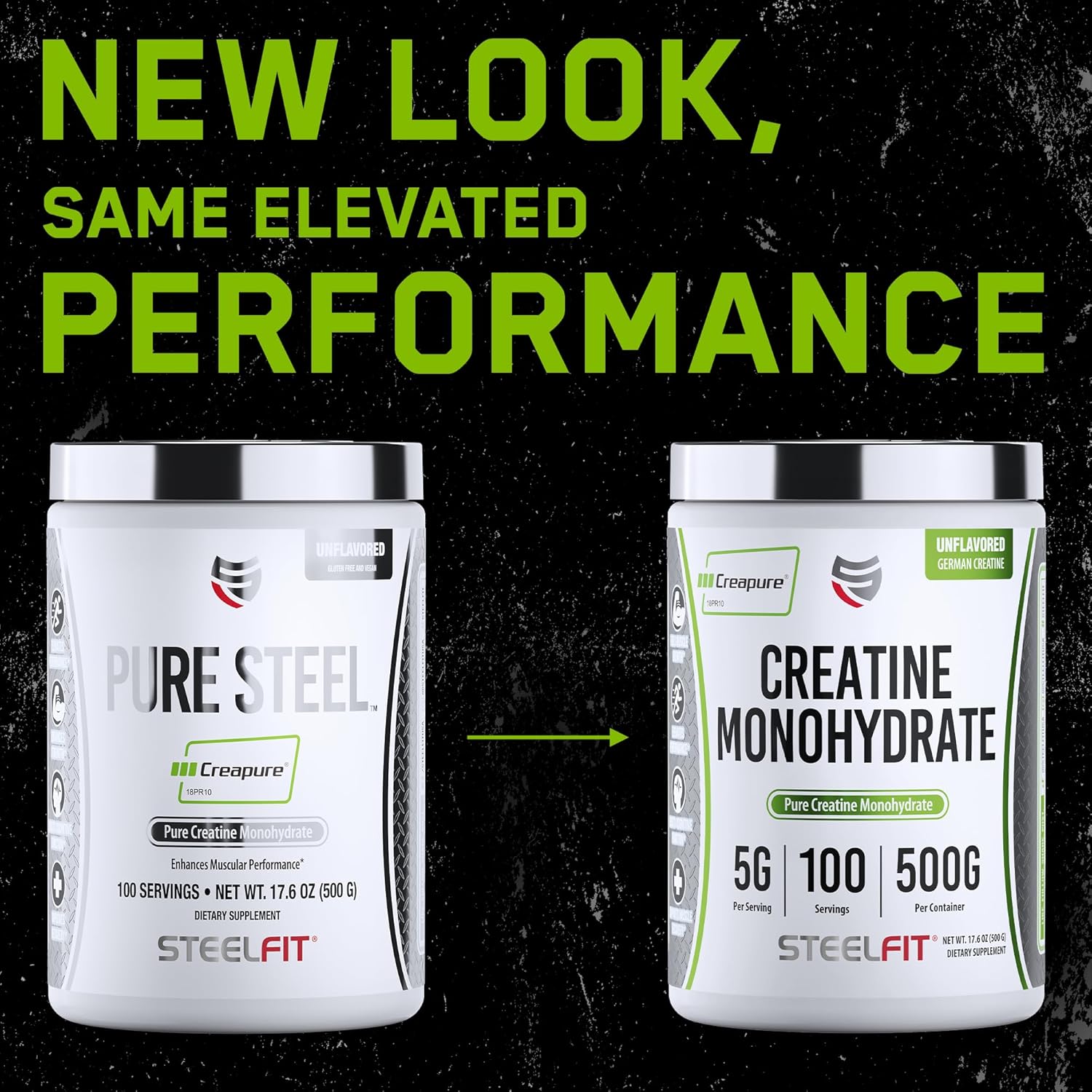 SteelFit Creapure Creatine Monohydrate Powder, Unflavored - German Micronized Creatine Powder for Men & Women - Gym Workout Nutritional Supplements for Muscle Gain, Brain Health & Strength Building