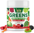 Greens Powder Immune Support, Superfood Blend with 20 Organic Greens & Superfruits, Boost Energy Level, Digestive Enzymes & Prebiotic Blend, Natural Mixed Berry Flavor (9.5 Oz)