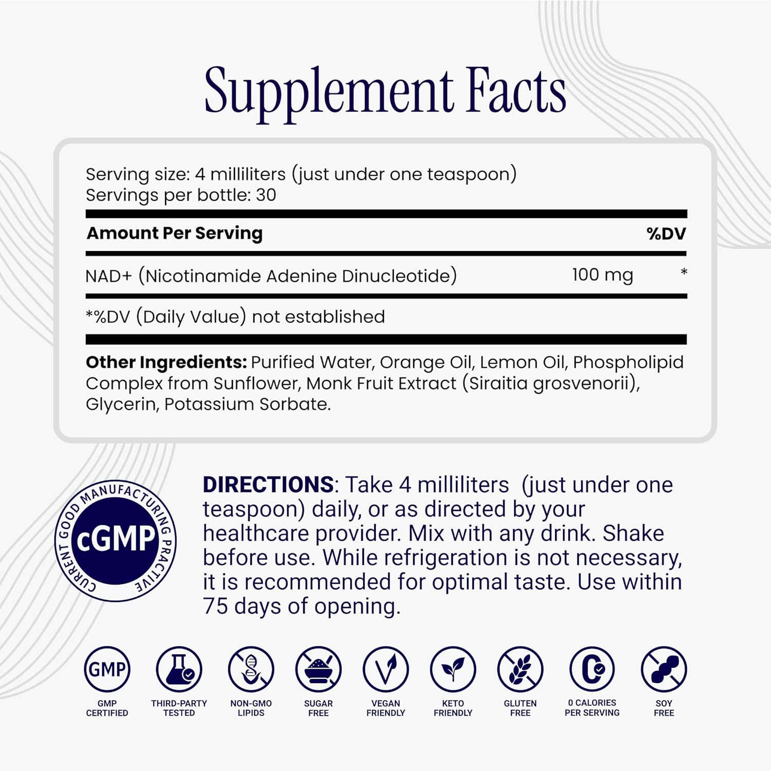 Liposomal NAD+ – Liquid Supplement Designed to Help Support Absorption – Active Form of NAD+ Helps Support Normal Cellular Health, Healthy Aging, Energy Metabolism and Overall Vitality