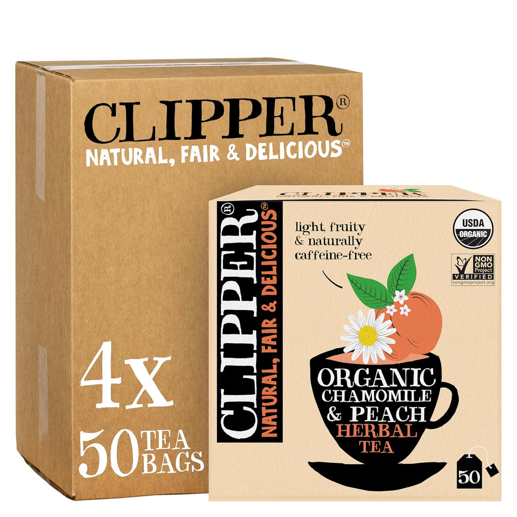 Clipper Tea Chamomile & Peach Teabags – USDA Organic, Great Hot or Iced – Natural, Fair & Delicious Fruity Chamomile & Peach Infusion – 200 Tea Bags