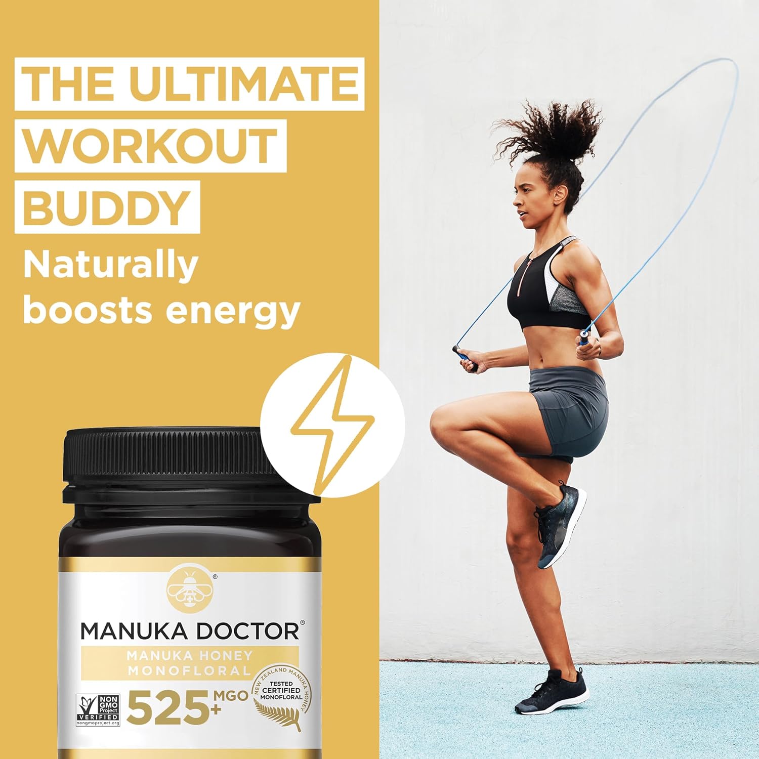 Manuka Doctor - MGO 525+ Manuka Honey Monofloral, 100% Pure New Zealand Honey. Certified. Guaranteed. Raw. Non-GMO (17.6 oz)