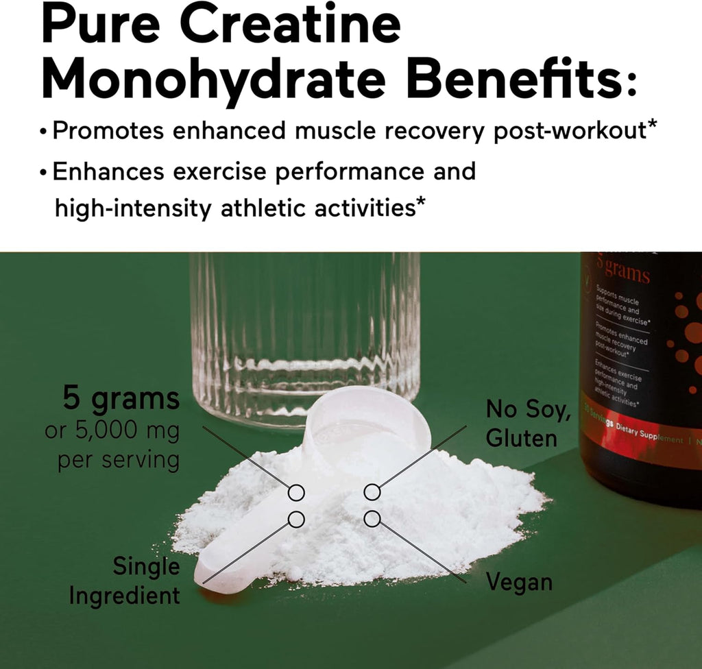 SMARTERNUTRITION Creatine Monohydrate Powder 150g, 5000mg Per Serving (5g) - Keto Friendly, Unflavored, Gluten-Free, Pre & Workout Recovery Support, Promotes Muscle Mass &. Endurance - 30 Servings
